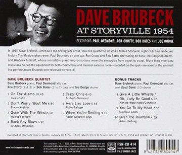 Dave Brubeck: At Storyville 1954 [CD]