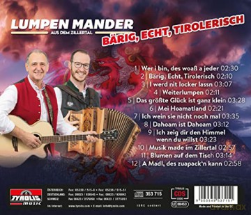 Lumpen Mander aus dem Zillertal: Baerig, echt, tirolerisch [CD]