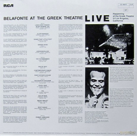Harry Belafonte: Belafonte At The Greek Theatre, L.A., 1963 [2xWinyl]
