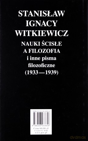 Nauki Ścisłe A Filozofia I Inne Pisma Filozoficzne (1933-1939)