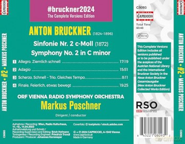 Anton Bruckner: Bruckner 2024 The Complete Versions Edition - Symphonie Nr.2 c-moll WAB 102 (1872) [CD]