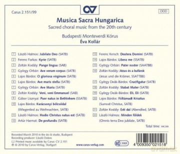 Budapest Monteverdi Korus - Musica Sacra Hugarica [CD]