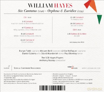 William Hayes: Cantatas I-VI (1748) [2CD]