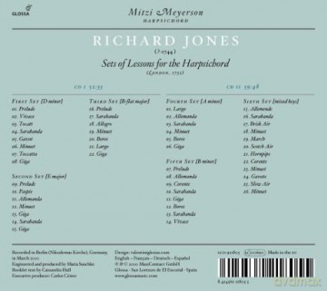 Richard Jones: Cembalosuiten 1732 (Sets of Lessons for the Harpsichord) [2CD]