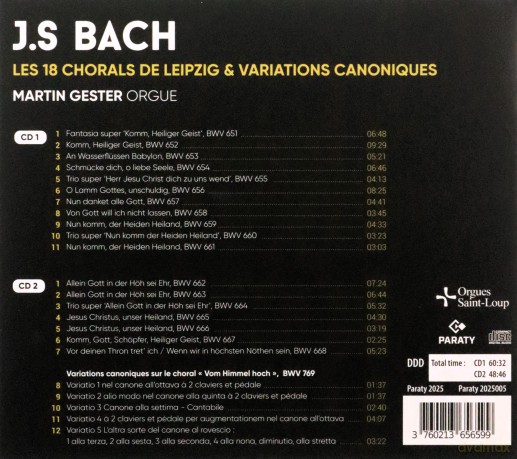 Johann Sebastian Bach: Choraele BWV 651-668 Leipziger Choraele [2CD]