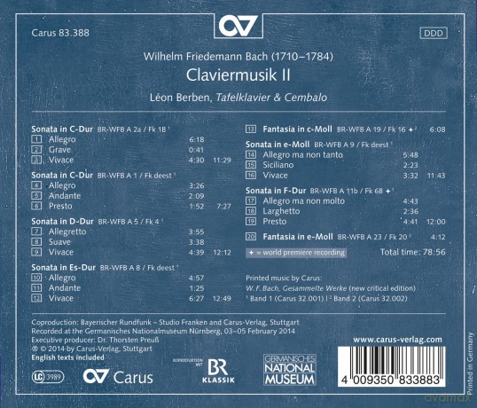 Wilhelm Friedemann Bach: Claviermusik II [CD]