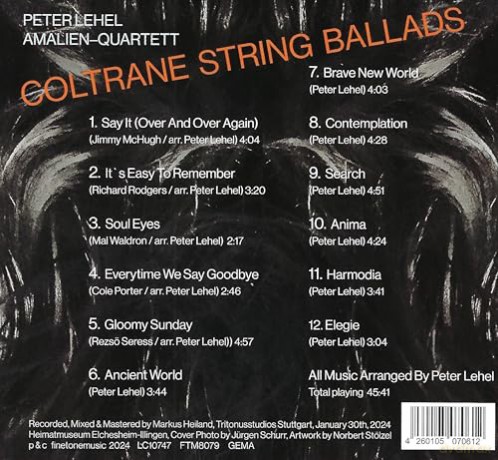 Peter Lehel: Coltrane String Ballads [CD]