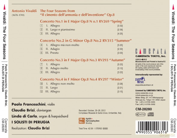 Antonio Vivaldi: Concerti op.8 Nr.1-4 4 Jahreszeiten [CD]