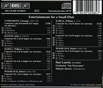 Dan Laurin - Entertainments for a Small Flute [CD]