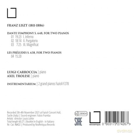 Franz Liszt: Dante-Symphonie fur 2 Klaviere [CD]