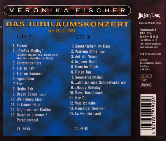 Veronika Fischer: Das Jubilaeumskonzert Live in Berlin 2002 [2CD]