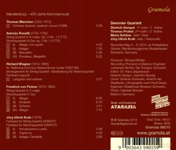 Demmler Quartett: Mecklenburg - 450 Jahre Kammermusik [CD]