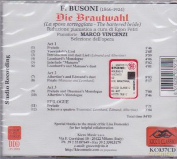 Ferruccio Busoni: Die Brautwahl (Ausz.) (Version mit Klavierbegleitung) [CD]