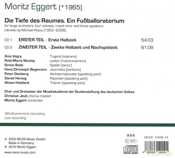 Moritz Eggert: Die Tiefe des Raumes - Ein Fussballoratorium [2CD]