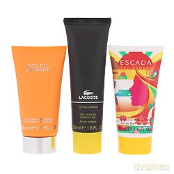 Zestaw podróżny - Rochas Soleil de Rochas Żel pod prysznic 50 ml + Escada Taj Sunset Żel pod prysznic 50 ml + Lacoste Challenge Żel pod prysznic 50 ml [KOSMETYKI]