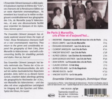 Emsemble Clement Janequin - L'Ecrit du Cri [CD]