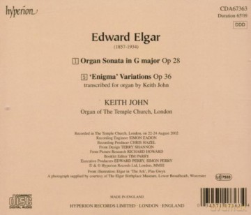 Edward Elgar: Enigma-Variations op.36 fur Orgel [CD]