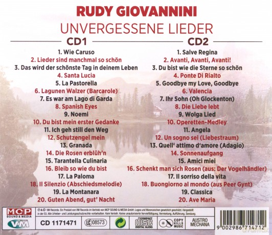 Rudy Giovannini: Erste Erfolge: Unvergessene Lieder [2CD]