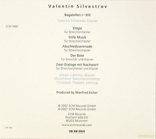 Valentin Silvestrov: Bagatellen Und Serenaden [CD]