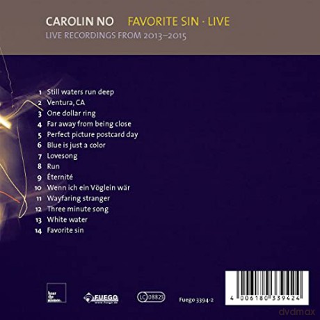 Carolin No: Favorite Sin (Live) [CD]