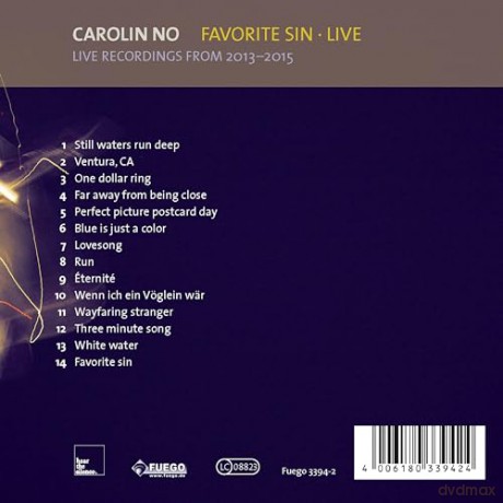 Carolin No: Favorite Sin (Live) [CD]