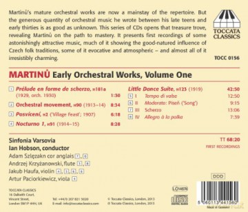 Bohuslav Martinu: Fruhe Orchesterwerke Vol.1 [CD]