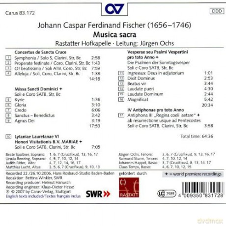 Johann Caspar Ferdinand Fischer: Geistliche Werke [CD]