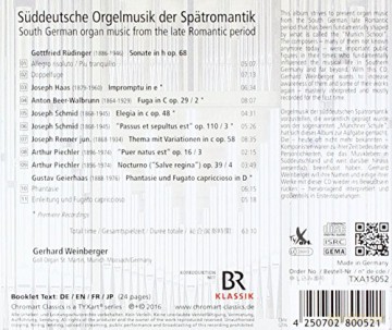 Gerhard Weinberger - Suddeutsche Orgelmusik der Spaetromantik [CD]