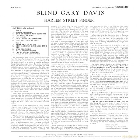 Blind Gary Davis: Harlem Street Singer [Winyl]