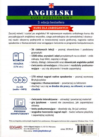 Angielski Kurs Podstawowy. 3 Edycja. Książka + 3 Płyty Cd + Program