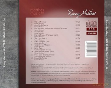 Ronny Matthes: Hintergrundmusik, Vol. 14 - Gemafreie Musik zur Beschallung von Hotels und Restaurants [CD]