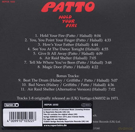 Patto: Hold Your Fire (Digisleeve) [CD]