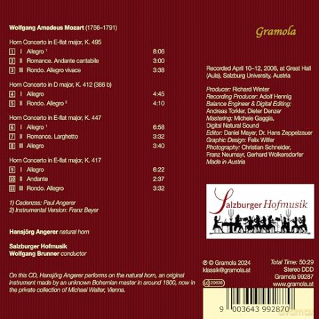 Wolfgang Amadeus Mozart: Hornkonzerte Nr.1-4 [CD]