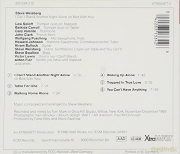 Steve Weisberg: I Can't Stand Another Night Alone (In Bed With You) [CD]