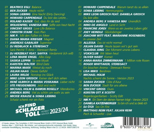 Ich find Schlager toll - Herbst/Winter 2023/24 [2CD]