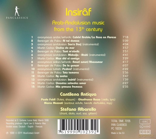 Insiraf - Arab-Andalusian Music from the 13th Century [CD]