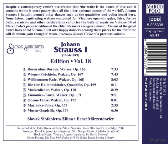 Johann Strauss I: Johann Strauss Edition Vol.18 [CD]
