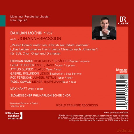 Damijan Mocnik: Johannes-Passion (Pasijon Po Janezu) fur Soli,Chor,Orgel,Orchester [CD]
