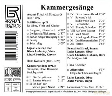 Hans Koessler: Kammergesaenge (1912) [CD]