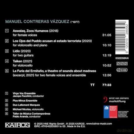 Manuel Contreras Vazquez: Kammermusik Tario [CD]
