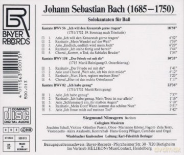 Johann Sebastian Bach: Kantaten BWV 56,82,158 [CD]