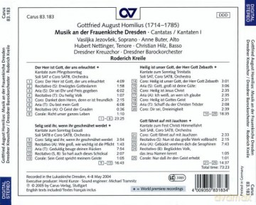 Gottfried August Homilius: Kantaten fur die Dresdner Frauenkirche [CD]