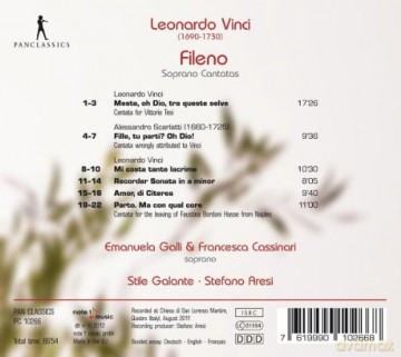 Leonardo Vinci: Kantaten fur Sopran - Fileno [CD]