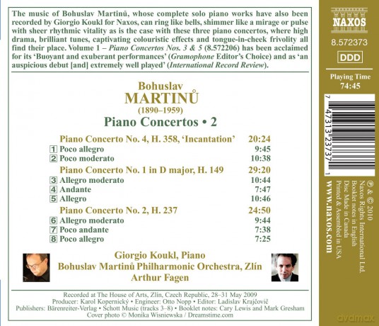 Bohuslav Martinu: Klavierkonzerte Nr.1,2,4 [CD]