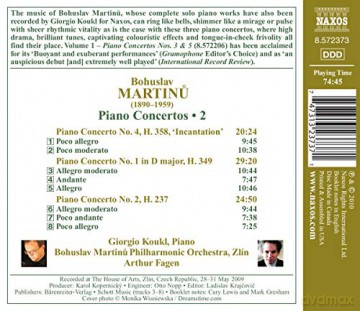 Bohuslav Martinu: Klavierkonzerte Nr.1,2,4 [CD]