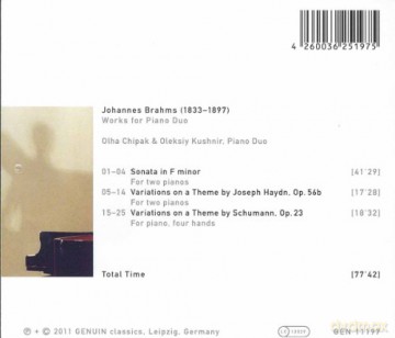 Johannes Brahms: Klaviermusik zu 4 Haenden [CD]