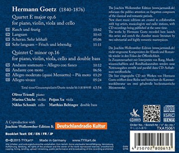 Hermann Goetz: Klavierquintett op.16 [CD]