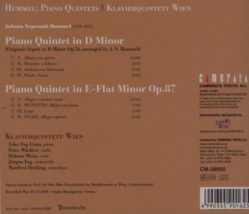 Johann Nepomuk Hummel: Klavierquintett op.87 [CD]
