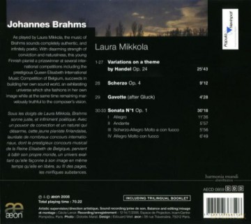 Johannes Brahms: Klaviersonate Nr.1 op.1 [CD]