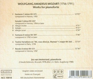 Wolfgang Amadeus Mozart: Klaviersonate Nr.14 c-moll KV 457 [CD]